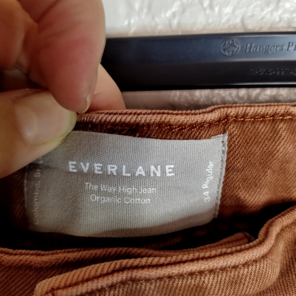 Everlane Way High Straight Leg Jeans Burnt orange Sz 34 - Picture 5 of 10